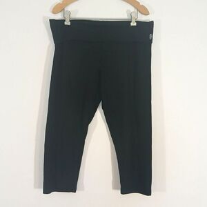 Victoria's Secret Bling Foldover Yoga Capri Leggings L Black Y2K